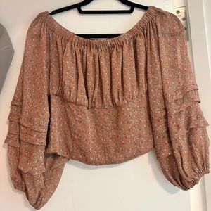 ASTR floral print off the shoulder top size medium